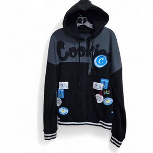 Cookies SF Berner Award Tour Fleece Pullover Hoodie Mens Size S Black Gray